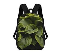 HETVBNS Moist Hosta Leaves Backpack for Women Men, Durable 600D Polyester Bookbag with Large Capacity, Lightweight 17 Inch Laptop Backpack Minimalism Casual Daypack for Work, Travel