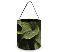 HETVBNS Moist Hosta Leaves Candy Bag Halloween Trick Or Treat Bucket 7.9x8.3in, Reusable Gift Bags for Party Holiday Wedding