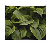 HETVBNS Moist Hosta Leaves Tapestry Wall Hanging - 50"x60" Aesthetic Tapestries Soft Polyester Wall Art Decor Large Tapestry for Bedroom Living Room Dorm Backdrop, Hanging Kit Included