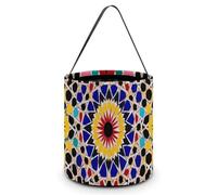 HETVBNS Moroccan Color Candy Bag Halloween Trick Or Treat Bucket 7.9x8.3in, Reusable Gift Bags for Party Holiday Wedding