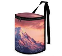 HETVBNS Mount at Sunset Car Trash Can with Lid, Leakproof Hanging Automotive Trash Bin, Waterproof Garbage Storage Bag for Vehicles, RV, Bathroom, Office