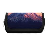HETVBNS Mount at Sunset Pencil Case Extra Large, Double Layer Pencil Pouch with Zipper, Portable Cosmetic Bags for Travel, Office Stationery Organizer for Women Men