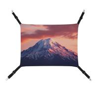 HETVBNS Mount at Sunset Pet Hammock for Cats & Dogs, Soft Breathable Canvas Hanging Hammock with Adjustable Straps, Comfortable & Durable Hanging Bed for Small to Medium Pets