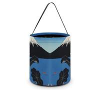 HETVBNS Mountain Lotus Candy Bag Halloween Trick Or Treat Bucket 7.9x8.3in, Reusable Gift Bags for Party Holiday Wedding