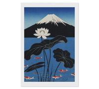 HETVBNS Mountain Lotus Diamond Painting Kits for Adults, Full Round Drill DIY Diamond Art for Beginners, 5D Gem Art and Crafts for Home Wall Decor 8"x12"