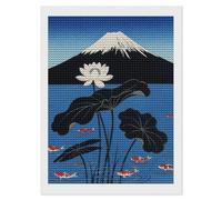 HETVBNS Mountain Lotus Diamond Painting Kits for Adults, Full Round Drill DIY Diamond Art for Beginners, 5D Gem Art and Crafts for Home Wall Decor 12"x16"