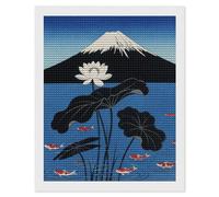 HETVBNS Mountain Lotus Diamond Painting Kits for Adults, Full Round Drill DIY Diamond Art for Beginners, 5D Gem Art and Crafts for Home Wall Decor 16"x20"