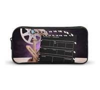 HETVBNS Movies Clapperboard Pencil Case Large Capacity, Durable Pencil Pouch Portable Small Cosmetic Bag with Metal Zipper, Simple Makeup Pouch Aesthetic Toiletry Bag for Travel Office