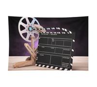 HETVBNS Movies Clapperboard Tapestry Wall Hanging - 40"x60" Aesthetic Tapestries Soft Polyester Wall Art Decor Large Tapestry for Bedroom Living Room Dorm Backdrop, Hanging Kit Included