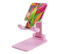 HETVBNS Multicolor Leaf Weed Art Phone Stand for Desk - Adjustable & Foldable Tablet Stand Portable Cell Phone Stand Holder Compatible with 4-13" Smartphones, Tablets