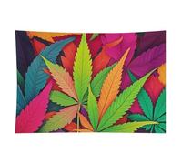 HETVBNS MultiColor Leaf Weed Art Tapestry Wall Hanging - 40"x60" Aesthetic Tapestries Soft Polyester Wall Art Decor Large Tapestry for Bedroom Living Room Dorm Backdrop, Hanging Kit Included