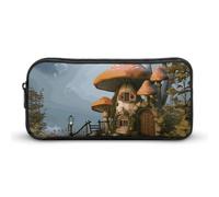 HETVBNS Mushroom Garden Pencil Case Large Capacity Zipper Pouch, Durable Pencil Box Organizer, Portable Small Cosmetic Bag for Office, Travel