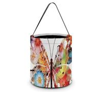 HETVBNS Music Butterfly Candy Bag Halloween Trick Or Treat Bucket 7.9x8.3in, Reusable Gift Bags for Party Holiday Wedding