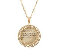 HETVBNS - Music Note Necklace on Antique Paper, Alloy Round Pendant with Diamond, Elegant Pendant Necklace for Women Men, Una talla, Metal, Alloy.