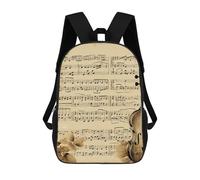 HETVBNS Music Notes Backpack for Women Men, Durable 600D Polyester Bookbag with Large Capacity, Lightweight 17 Inch Laptop Backpack Minimalism Casual Daypack for Work, Travel