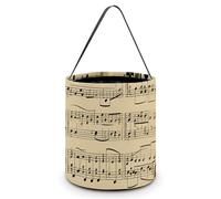 HETVBNS Music Notes Candy Bag Halloween Trick Or Treat Bucket 7.9x8.3in, Reusable Gift Bags for Party Holiday Wedding