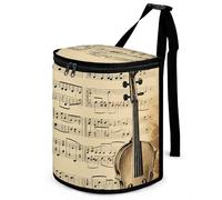 HETVBNS Music Notes Car Trash Can with Lid, Leakproof Hanging Automotive Trash Bin, Waterproof Garbage Storage Bag for Vehicles, RV, Bathroom, Office