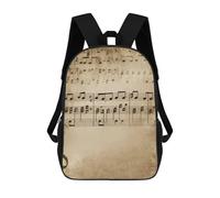 HETVBNS Music Notes on Old Paper Backpack for Women Men, Durable 600D Polyester Bookbag with Large Capacity, Lightweight 17 Inch Laptop Backpack Minimalism Casual Daypack for Work, Travel