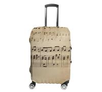 HETVBNS Music Notes on Old Paper Luggage Cover, Elastic Luggage Protector Fits 19-32in Suitcases, Washable & Anti-Scratch Suitcase Cover for Men Women, style, L, Classic