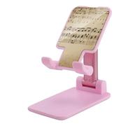 HETVBNS Music Notes on Old Paper Phone Stand for Desk - Adjustable & Foldable Tablet Stand Portable Cell Phone Stand Holder Compatible with 4-13" Smartphones, Tablets