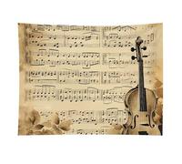 HETVBNS Music Notes Tapestry Wall Hanging - 30"x40" Aesthetic Tapestries Soft Polyester Wall Art Decor Large Tapestry for Bedroom Living Room Dorm Backdrop, Hanging Kit Included