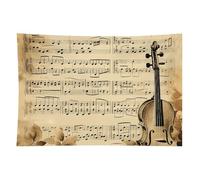 HETVBNS Music Notes Tapestry Wall Hanging - 40"x60" Aesthetic Tapestries Soft Polyester Wall Art Decor Large Tapestry for Bedroom Living Room Dorm Backdrop, Hanging Kit Included
