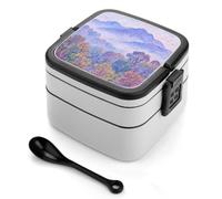 HETVBNS Nature Forest Mountain Bento Box Double Layer Lunch Box 1000ml