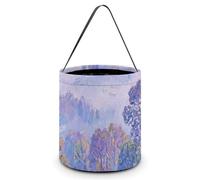 HETVBNS Nature Forest Mountain Candy Bag Halloween Trick Or Treat Bucket 7.9x8.3in, Reusable Gift Bags for Party Holiday Wedding