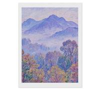 HETVBNS Nature Forest Mountain Diamond Painting Kits for Adults, Full Round Drill DIY Diamond Art for Beginners, 5D Gem Art and Crafts for Home Wall Decor 12"x16"