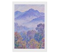 HETVBNS Nature Forest Mountain Diamond Painting Kits for Adults, Full Round Drill DIY Diamond Art for Beginners, 5D Gem Art and Crafts for Home Wall Decor 8"x12"