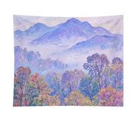 HETVBNS Nature Forest Mountain Tapestry Wall Hanging - 50"x60" Aesthetic Tapestries Soft Polyester Wall Art Decor Large Tapestry for Bedroom Living Room Dorm Backdrop, Hanging Kit Included