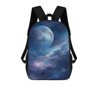 HETVBNS Nebula And Moon Backpack for Women Men, Durable 600D Polyester Bookbag with Large Capacity, Lightweight 17 Inch Laptop Backpack Minimalism Casual Daypack for Work, Travel
