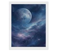 HETVBNS Nebula and Moon Diamond Painting Kits for Adults, Full Round Drill DIY Diamond Art for Beginners, 5D Gem Art and Crafts for Home Wall Decor 16"x20"