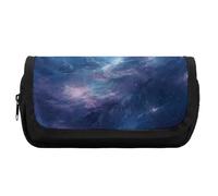 HETVBNS Nebula And Moon Pencil Case Extra Large, Double Layer Pencil Pouch with Zipper, Portable Cosmetic Bags for Travel, Office Stationery Organizer for Women Men