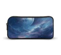 HETVBNS Nebula And Moon Pencil Case Large Capacity, Durable Pencil Pouch Portable Small Cosmetic Bag with Metal Zipper, Simple Makeup Pouch Aesthetic Toiletry Bag for Travel Office