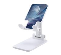 HETVBNS Nebula and Moon Phone Stand for Desk - Adjustable & Foldable Tablet Stand Portable Cell Phone Stand Holder Compatible with 4-13" Smartphones, Tablets