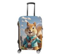 HETVBNS New York And Squirrel Luggage Cover, Elastic Luggage Protector Fits 19-32in Suitcases, Washable & Anti-Scratch Suitcase Cover for Men Women, style, XL, Classic