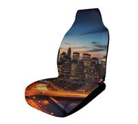 HETVBNS New York City Scenery Breathable Car Seat Cover Front Seat Protector with Elastic Edge Car Seat Cushions Car Interior Accessories