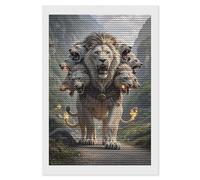 HETVBNS Nine Lions Diamond Painting Kits for Adults, Full Round Drill DIY Diamond Art for Beginners, 5D Gem Art and Crafts for Home Wall Decor 8"x12"