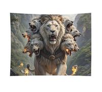 HETVBNS Nine Lions Tapestry Wall Hanging - 30"x40" Aesthetic Tapestries Soft Polyester Wall Art Decor Large Tapestry for Bedroom Living Room Dorm Backdrop, Hanging Kit Included