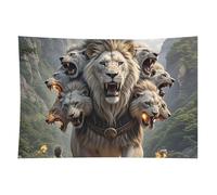 HETVBNS Nine Lions Tapestry Wall Hanging - 40"x60" Aesthetic Tapestries Soft Polyester Wall Art Decor Large Tapestry for Bedroom Living Room Dorm Backdrop, Hanging Kit Included