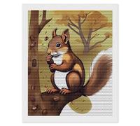 HETVBNS Nut-Eating Squirrel Diamond Painting Kits for Adults, Full Round Drill DIY Diamond Art for Beginners, 5D Gem Art and Crafts for Home Wall Decor 16"x20"