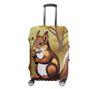 HETVBNS Nut-eating Squirrel Luggage Cover, Elastic Luggage Protector Fits 19-32in Suitcases, Washable & Anti-Scratch Suitcase Cover for Men Women, style, Small, Classic