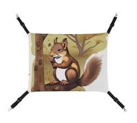 HETVBNS Nut-Eating Squirrel Pet Hammock for Cats & Dogs, Soft Breathable Canvas Hanging Hammock with Adjustable Straps, Comfortable & Durable Hanging Bed for Small to Medium Pets