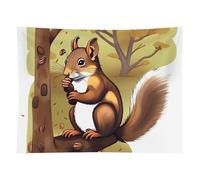 HETVBNS Nut-eating Squirrel Tapestry Wall Hanging - 60"x80" Aesthetic Tapestries Soft Polyester Wall Art Decor Large Tapestry for Bedroom Living Room Dorm Backdrop, Hanging Kit Included