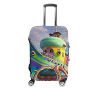 HETVBNS Octopus Ship Luggage Cover, Elastic Luggage Protector Fits 19-32in Suitcases, Washable & Anti-Scratch Suitcase Cover for Men Women, style, M, Classic