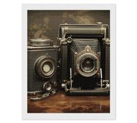 HETVBNS Old Camera Diamond Painting Kits for Adults, Full Round Drill DIY Diamond Art for Beginners, 5D Gem Art and Crafts for Home Wall Decor 16"x20"