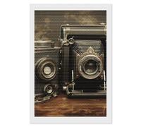 HETVBNS Old Camera Diamond Painting Kits for Adults, Full Round Drill DIY Diamond Art for Beginners, 5D Gem Art and Crafts for Home Wall Decor 8"x12"