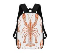 HETVBNS Orange Shrimp Pattern Backpack for Women Men, Durable 600D Polyester Bookbag with Large Capacity, Lightweight 17 Inch Laptop Backpack Minimalism Casual Daypack for Work, Travel