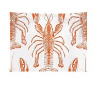 HETVBNS Orange Shrimp Pattern Tapestry Wall Hanging - 30"x40" Aesthetic Tapestries Soft Polyester Wall Art Decor Large Tapestry for Bedroom Living Room Dorm Backdrop, Hanging Kit Included